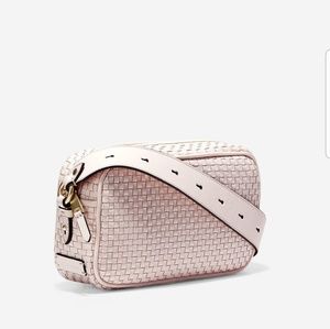 NWT Cole Haan Zoe Woven Pink Leather Camera Bag